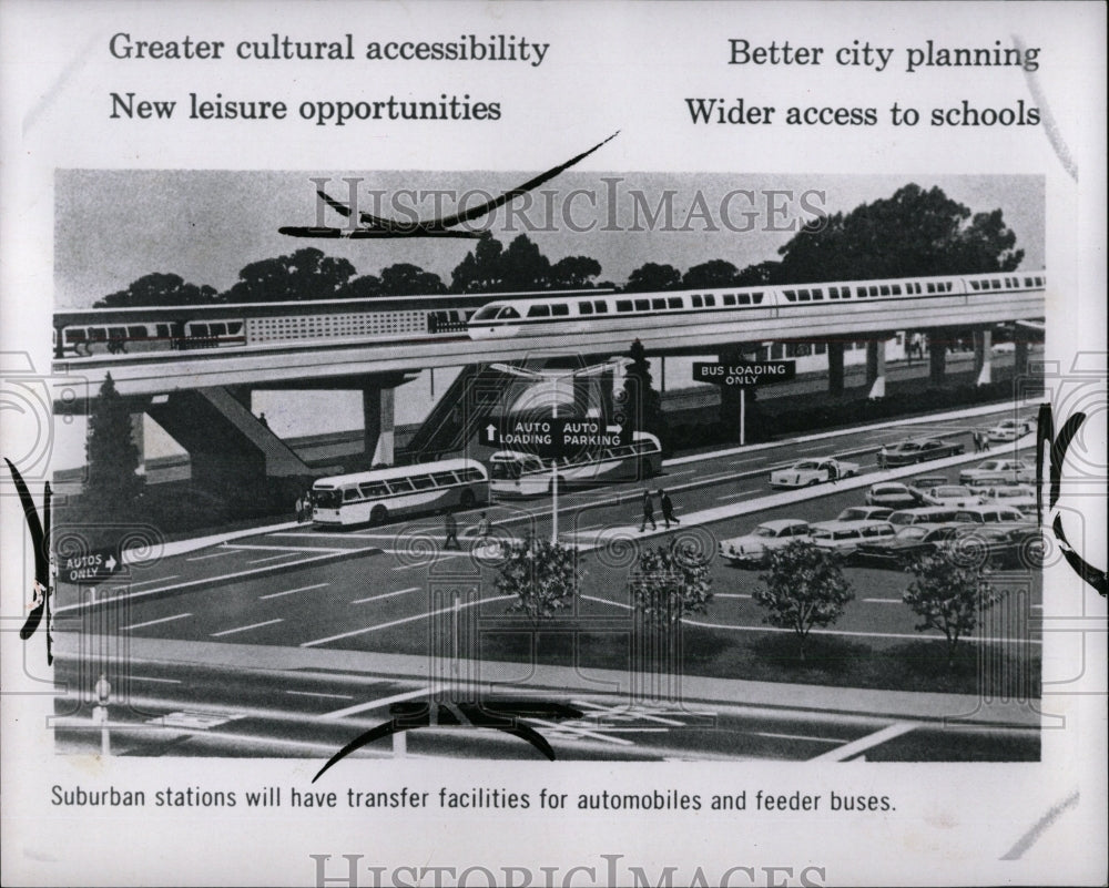 1961 Press Photo Rapid Transit Artist Conception Plan - RRW90773 - Historic Images