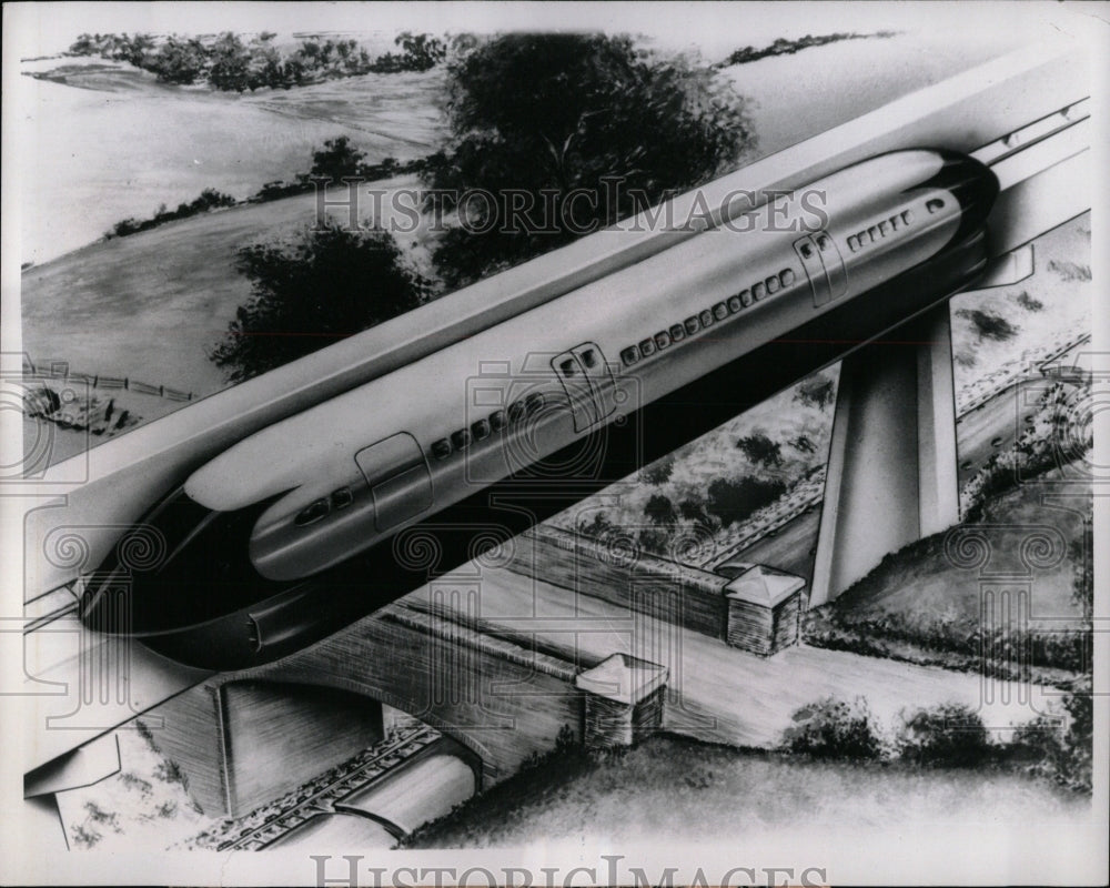 1970 Press Photo Tracked Hovercraft Conception Drawing - RRW90781 - Historic Images