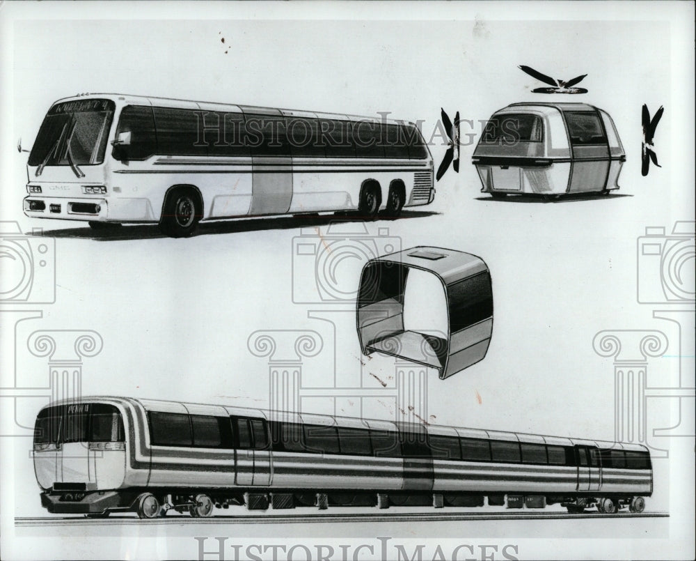 1972 Press Photo General Motors Module Bus Rail Transit - RRW90783 - Historic Images