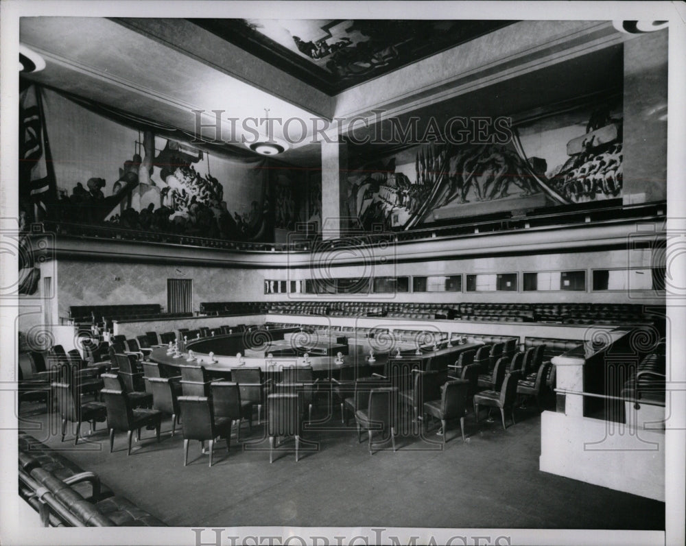 1954 Press Photo Council Chamber Palais Des Nations - RRW90809 - Historic Images