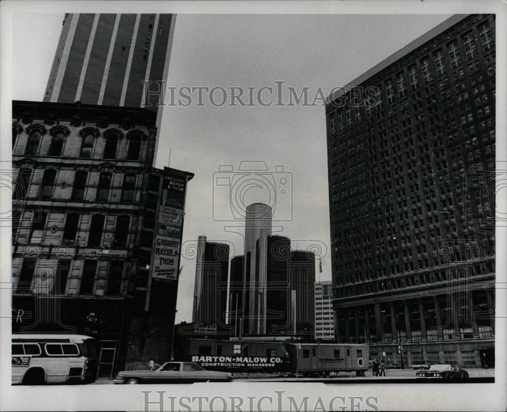 1977 Press Photo Downtown Detroit Construction Sites - RRW90983 - Historic Images