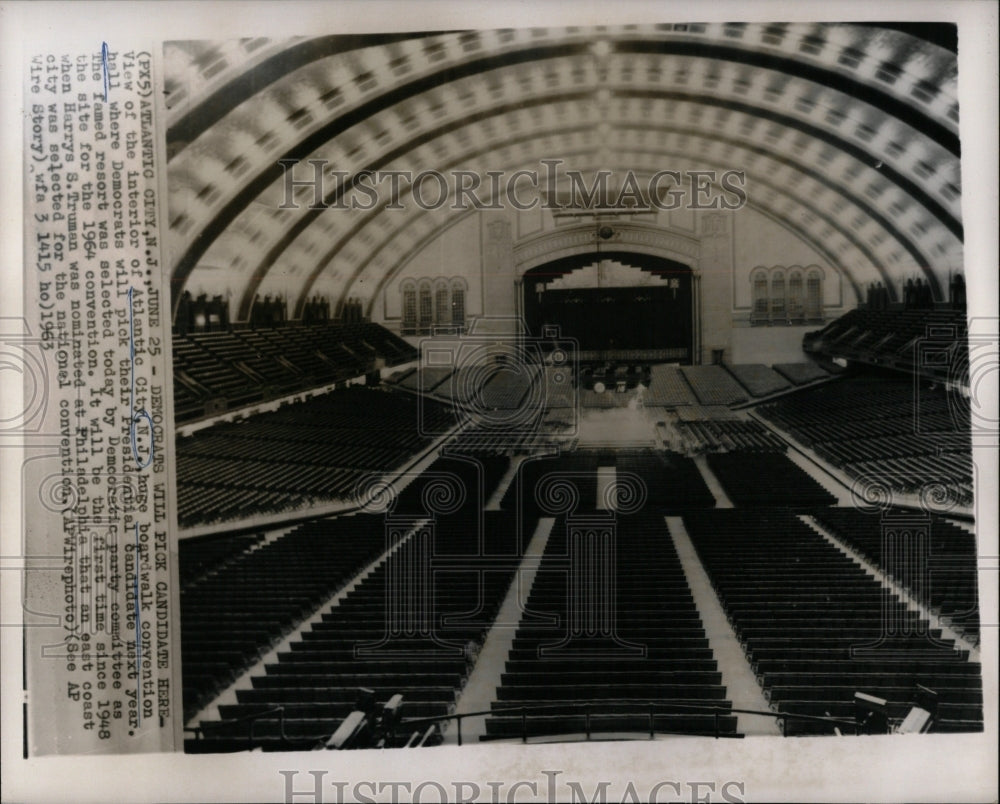 1963 Press Photo Interior of Convention Hall, N.J. - RRW91133 - Historic Images