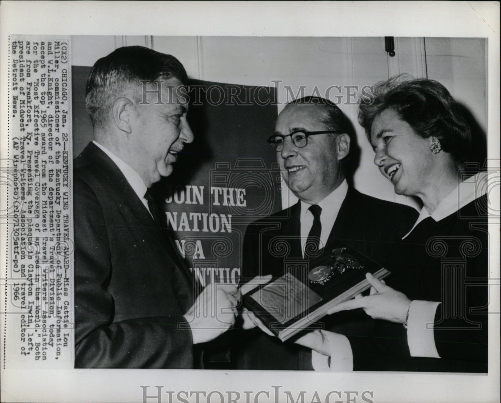 1966 Press Photo Travel Award Cattie Lou Miller - RRW91333 - Historic Images