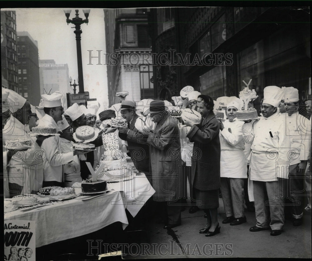 1957 Press Photo Cooks &amp; Pastry Cooks Union YMCA Party - RRW91473 - Historic Images