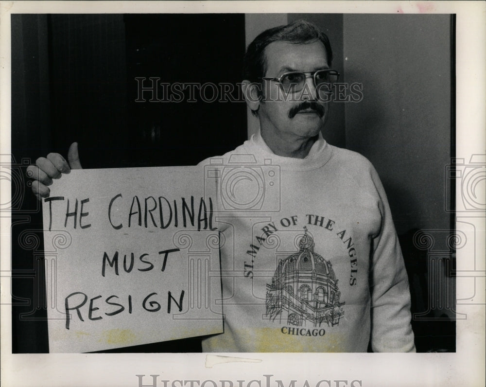 1990 Press Photo St. Mary of the Angels Church Protest - RRW91637 - Historic Images