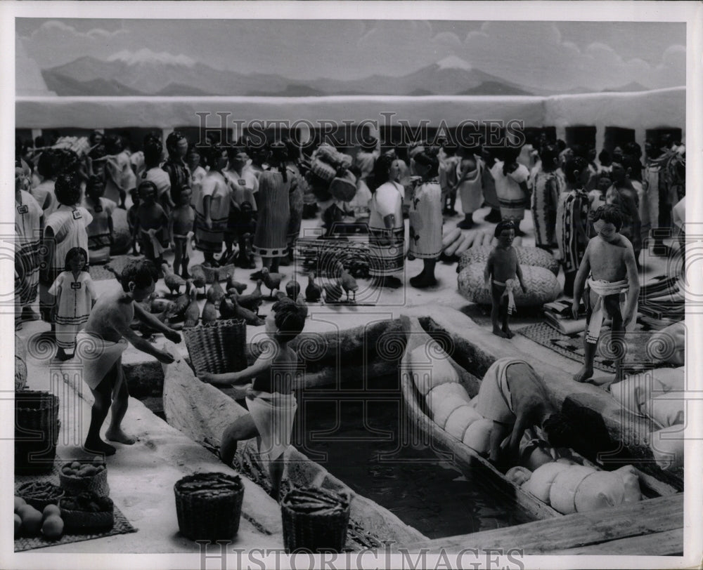 1959 Press Photo Aztec Market Diorama Museum - RRW91947 - Historic Images