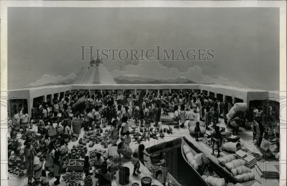 1959 Press Photo Diorama Aztec Shopping Chicago Museum - RRW91951 - Historic Images