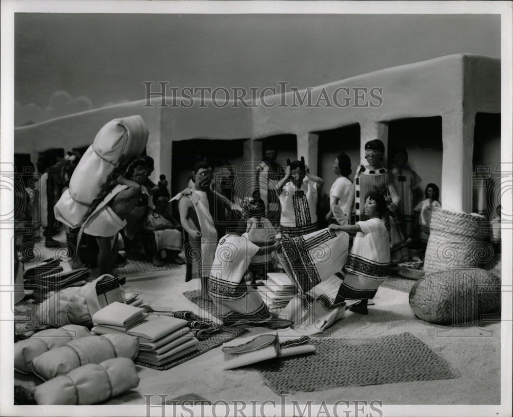 1959 Press Photo Diorama Aztec Market Chicago Museum - RRW91957 - Historic Images