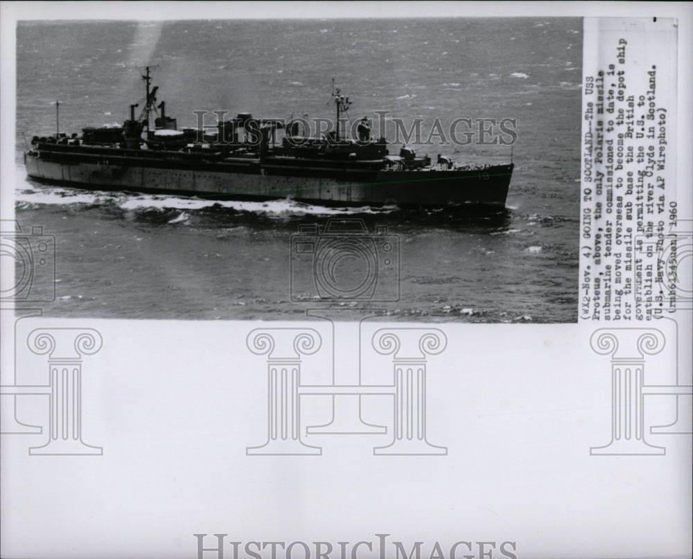 1960 Press Photo The USS Proteus Polaris missile Clyde - RRW92577 - Historic Images