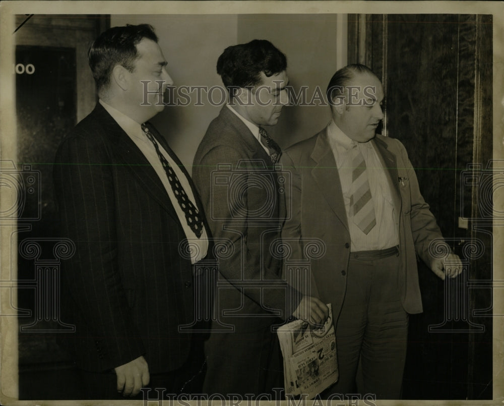 1938 Press Photo Leo Lamotte George Addes Ed Hall UAW - RRW92799 - Historic Images