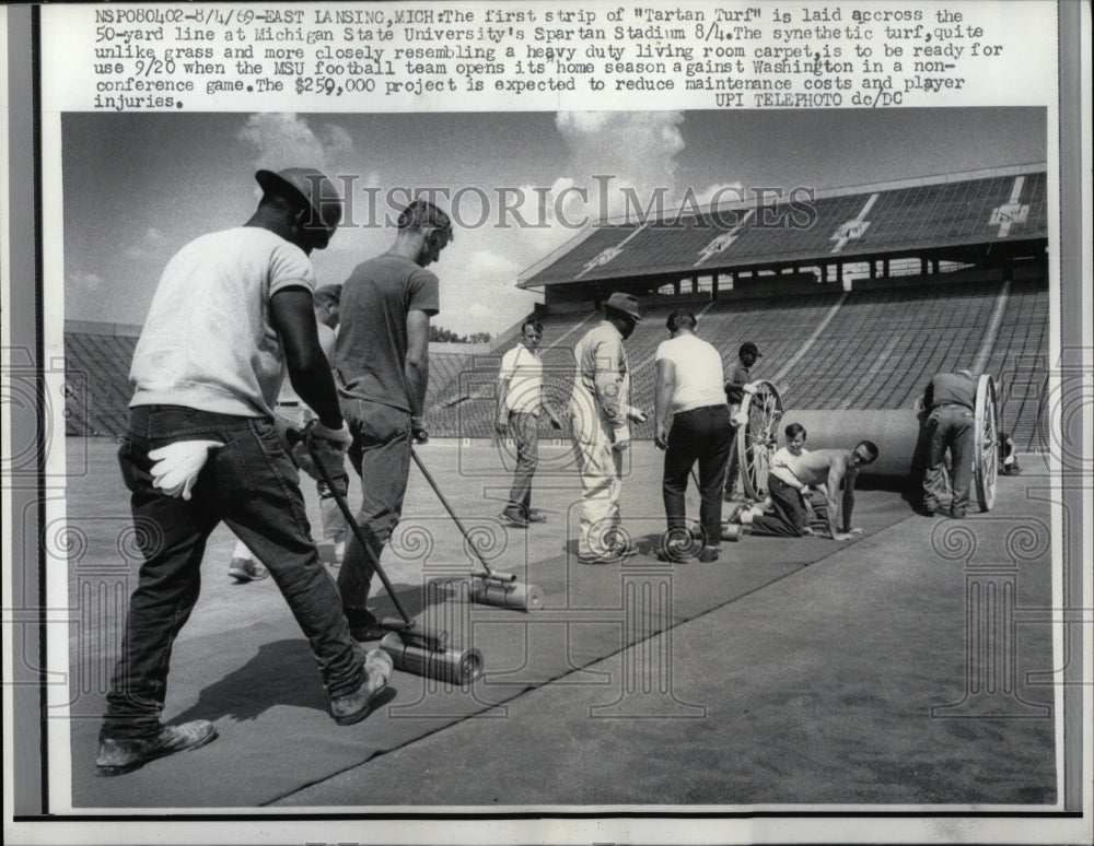 1969 Press Photo Michigan State University Spartan Turf - RRW93101 - Historic Images