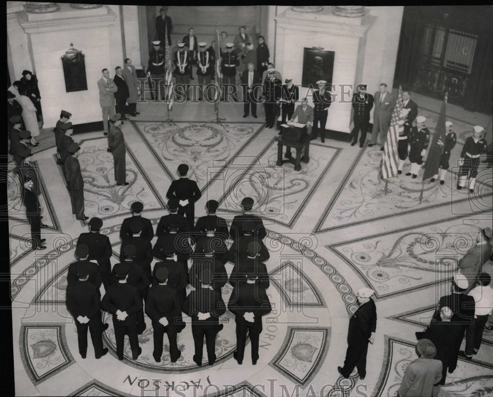 1957 Press Photo Navy Day Ceremonies Old Post Office - RRW93341 - Historic Images