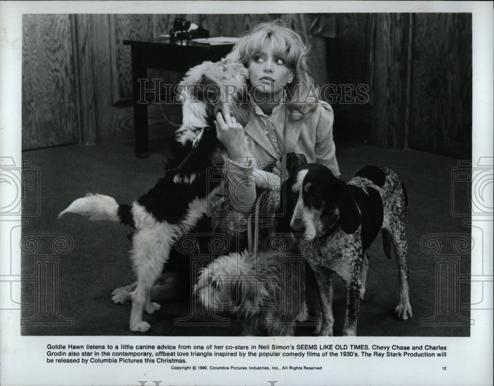 1980 Press Photo Goldie Hawn Old Times Gordin Ray Stark - RRW93607 - Historic Images