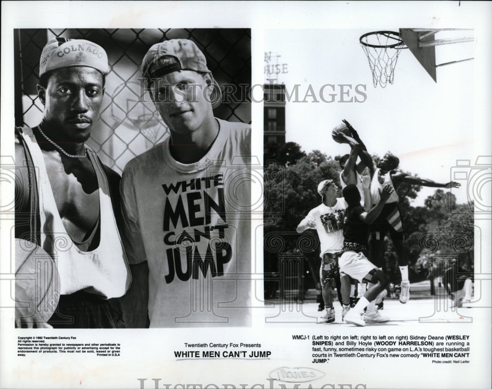 1992 Press Photo Wesley Snipes Woody Harrelson Jump - RRW93773 - Historic Images