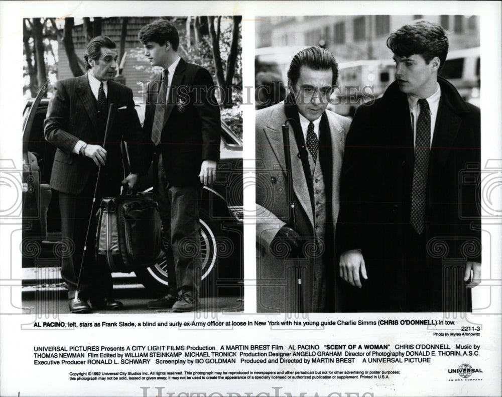 1992 Press Photo Al Pacino Chris O&#39;Donnell Scent Woman - RRW93799 - Historic Images