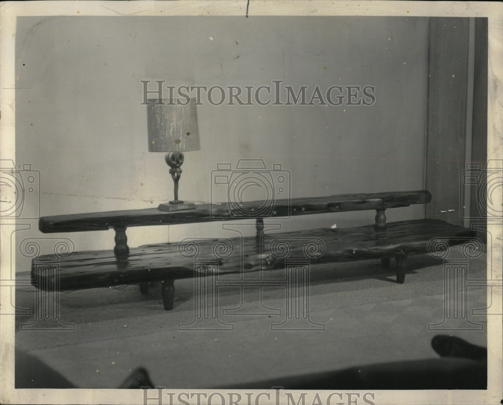 1967 Press Photo Sawtelle Typical Table Ship&#39;s Wood - RRW93959 - Historic Images