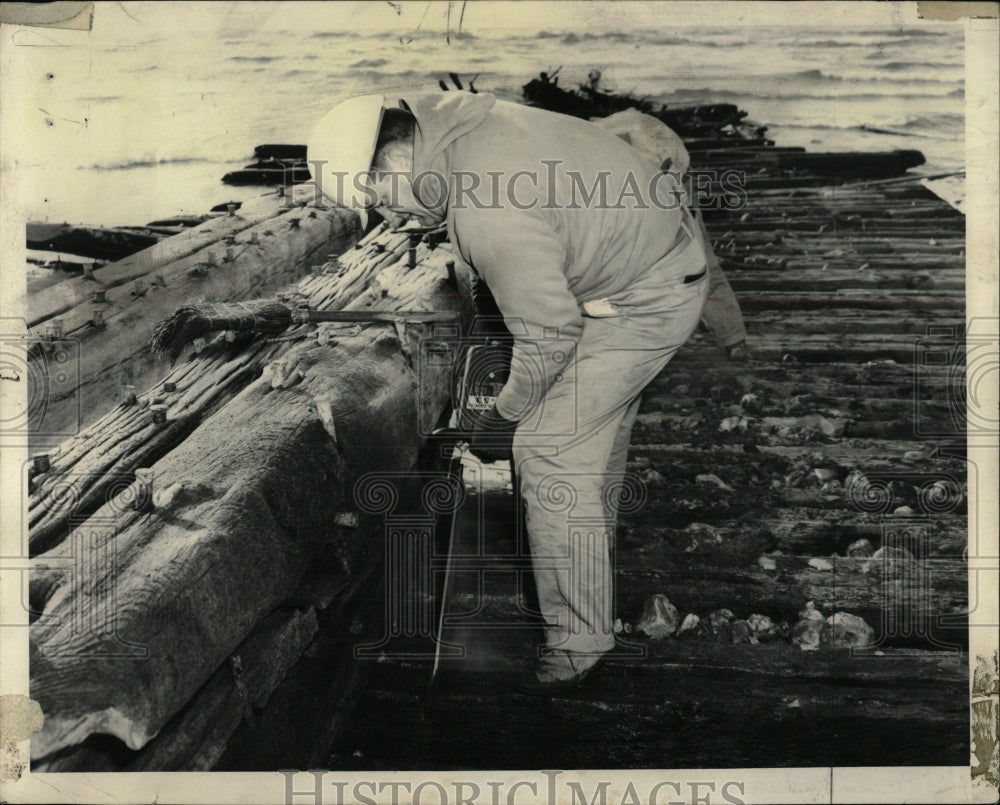 1967 Press Photo Lake Michigan James Sawtelle old ships - RRW93985 - Historic Images