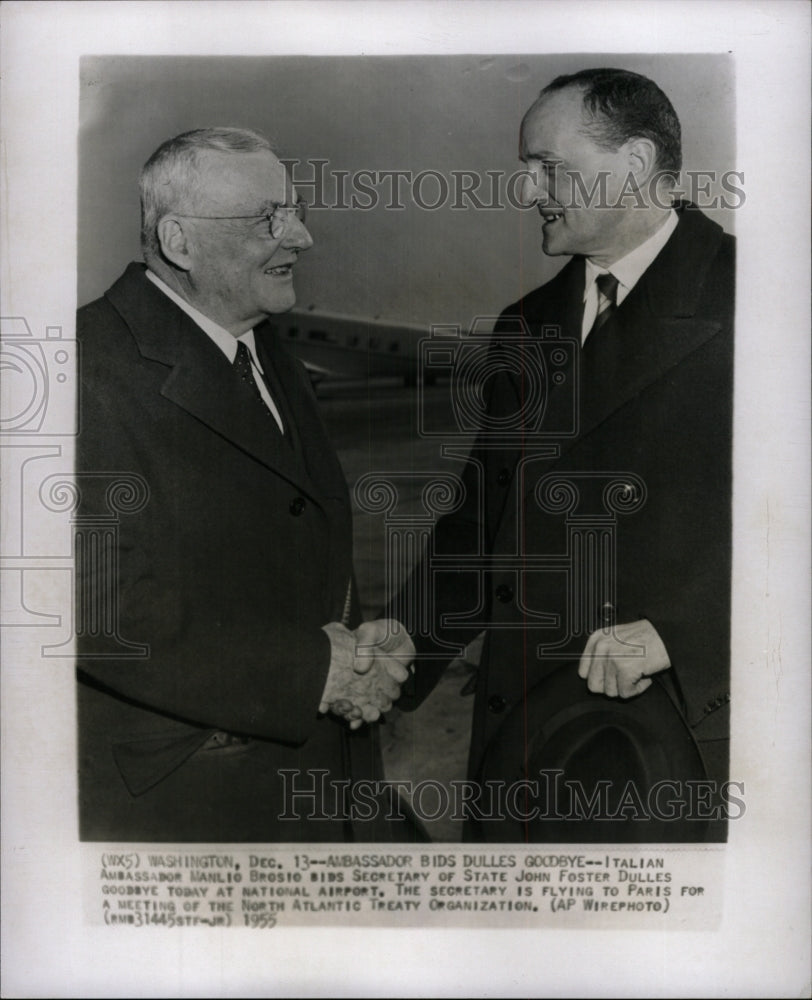 1955 Press Photo Italian Ambassador Manlio Brosio - RRW94133 - Historic Images