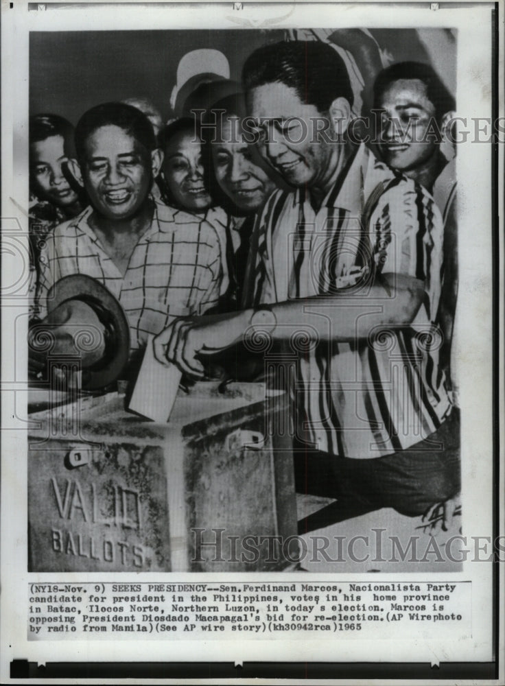 1965 Press Photo Ferdinand Marcos Senator Politician - RRW94137 - Historic Images