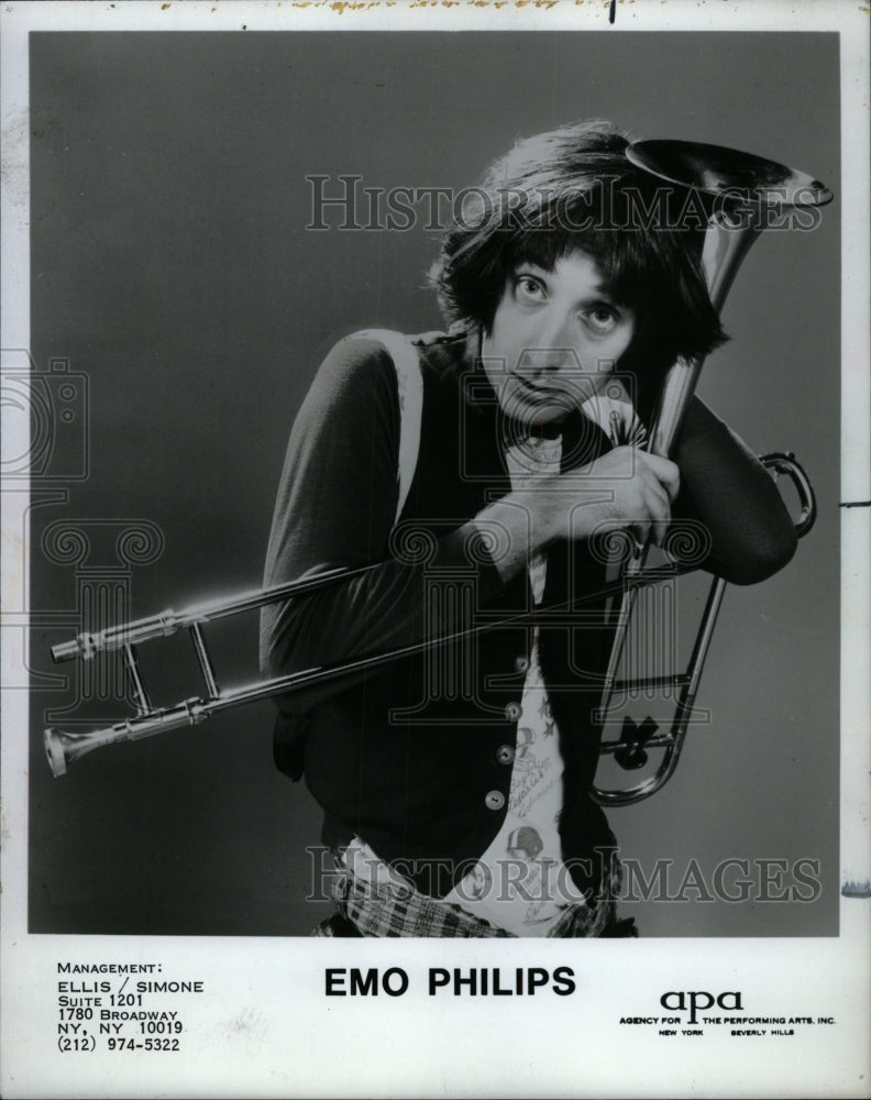 1985 Press Photo Emo Philips Downers Grove Chicago - RRW94287 - Historic Images