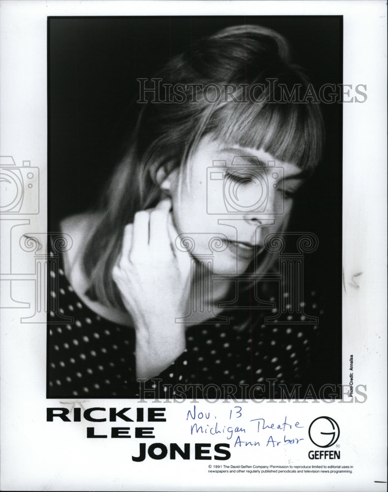 1991 Press Photo Rickie Lee Jones American Songwriter - RRW95267 - Historic Images