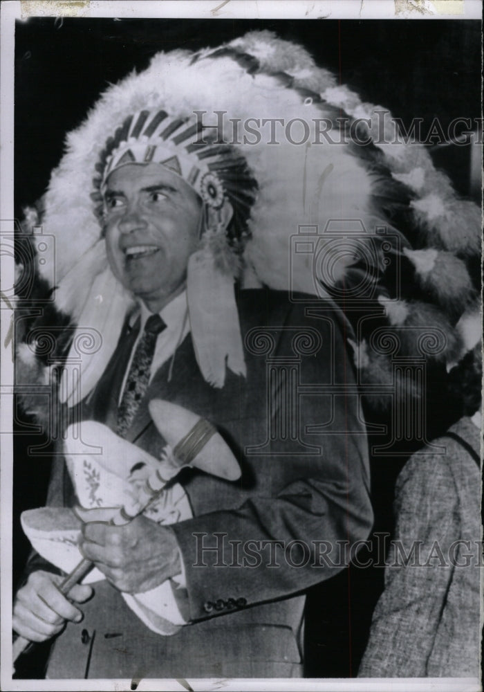 1960 Press Photo Calvin Coolidge President Nixon beams - RRW95373 - Historic Images