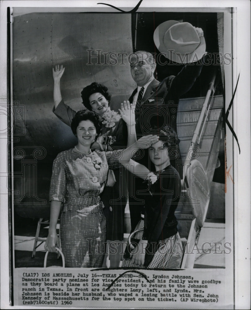 1960 Press Photo Sen Lyndon Johnson Democratic party - RRW95391 - Historic Images