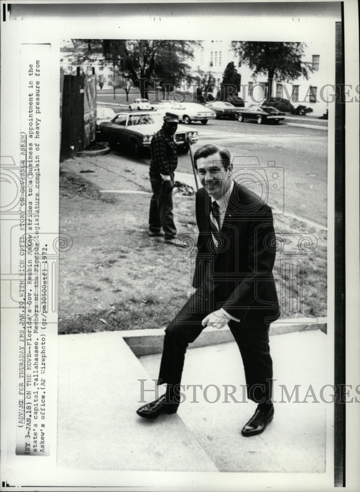 1972 Press Photo Florida Gov Rebuin Askew Tallahassee - RRW95439 - Historic Images