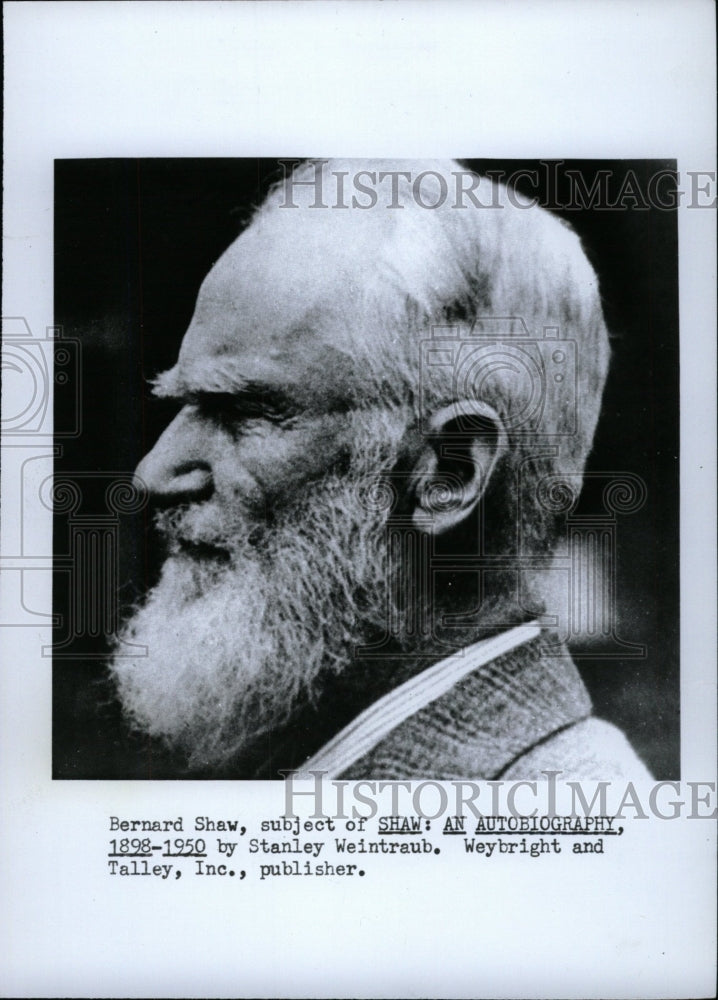 1970 Press Photo Bernard Shaw Stanley Weintraub Talley - RRW96461 - Historic Images