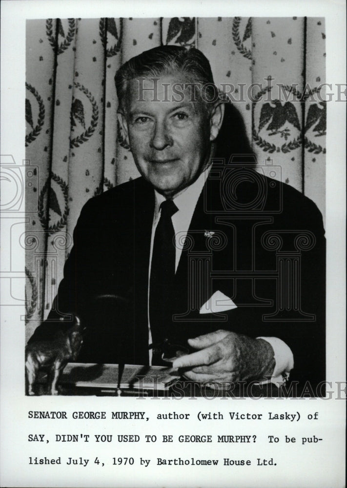 1970 Press Photo Sen George Murphy politician author - RRW96511 - Historic Images