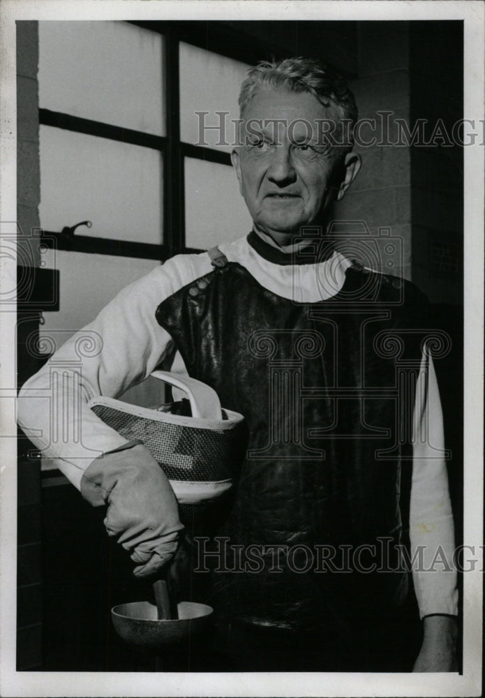 1977 Press Photo Charles Schmiter Fencing coach - RRW96709 - Historic Images