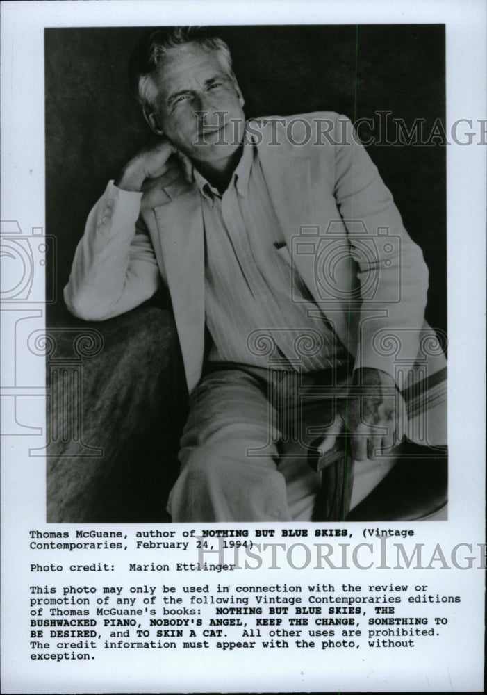 1994 Press Photo Thomas McGuane American Author Writer - RRW96857 - Historic Images