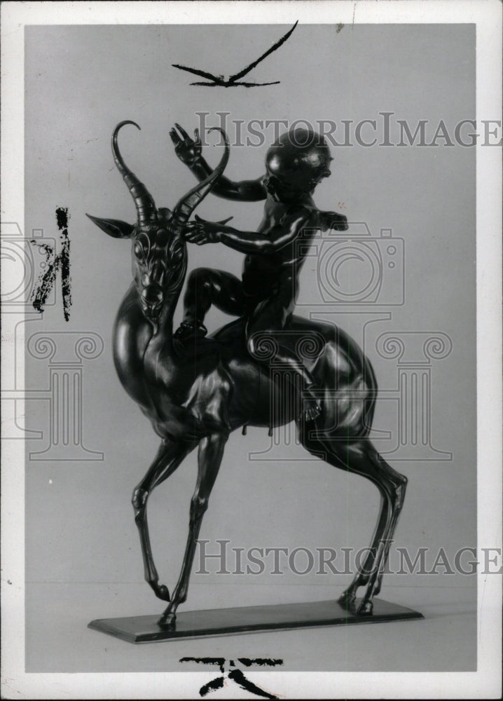 1970 Press Photo Cupid Gazelle Paul Jennine Sculpture - RRW96931 - Historic Images