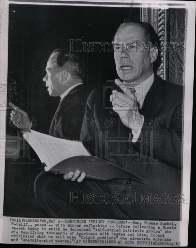 1963 Press Photo Thomas H Kuchel Senator Politician - RRW97833 - Historic Images