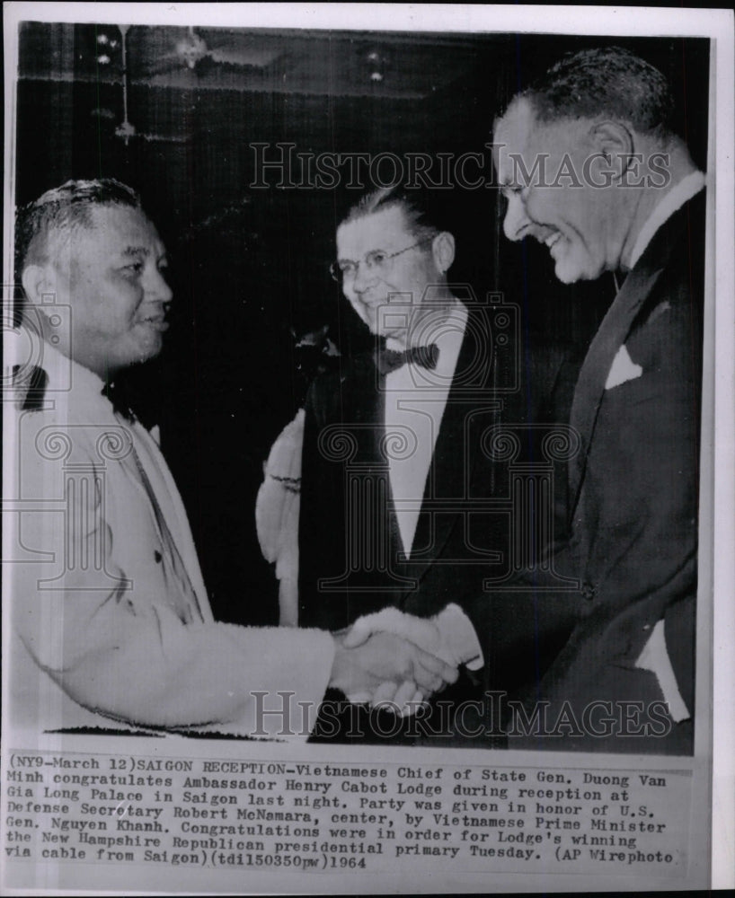 1964 Press Photo Vietnamese Chief State Gen Duong Van - RRW97837 - Historic Images