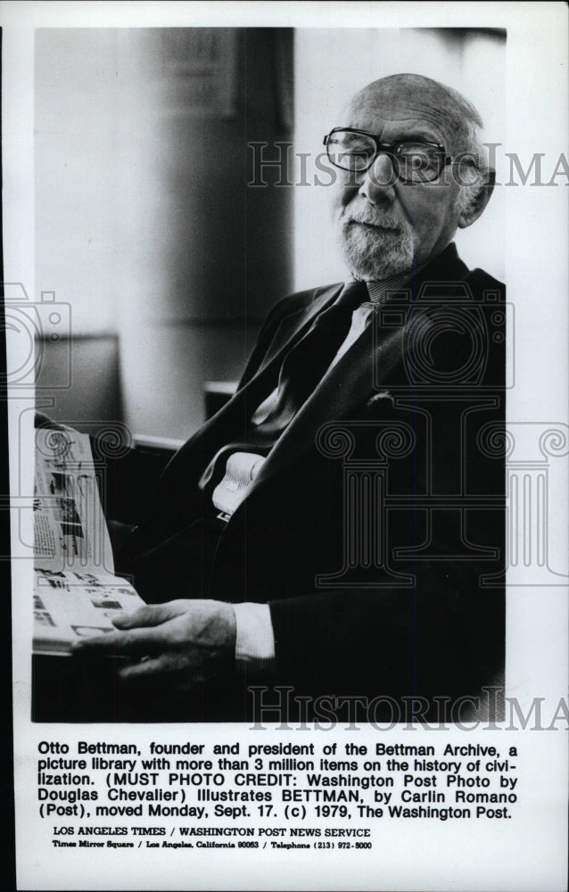 1979 Press Photo Otto Bettmann Founder Bettmann Archive - RRW97955 - Historic Images