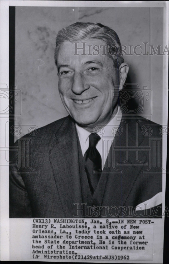 1962 Press Photo Henry R Labouisse American Diplomat - RRW98101 - Historic Images