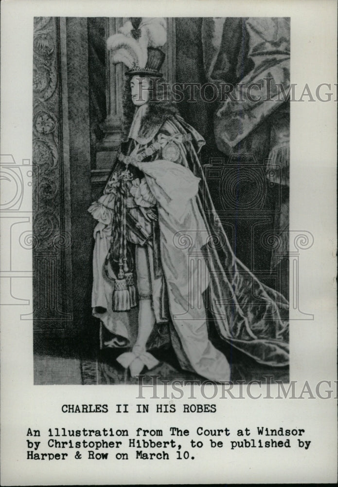 1965 Press Photo CHARLES II IN HIS ROBES ILLUSTRATION - RRW98211 - Historic Images