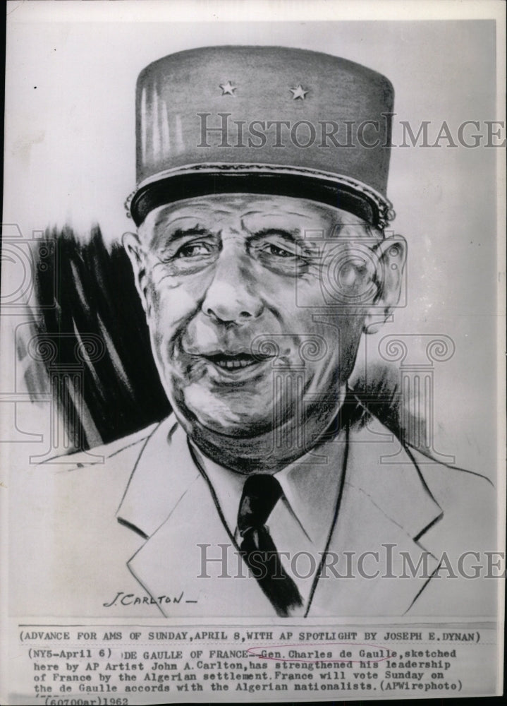 1962 Press Photo Charles De Gaulle French President - RRW98331 - Historic Images