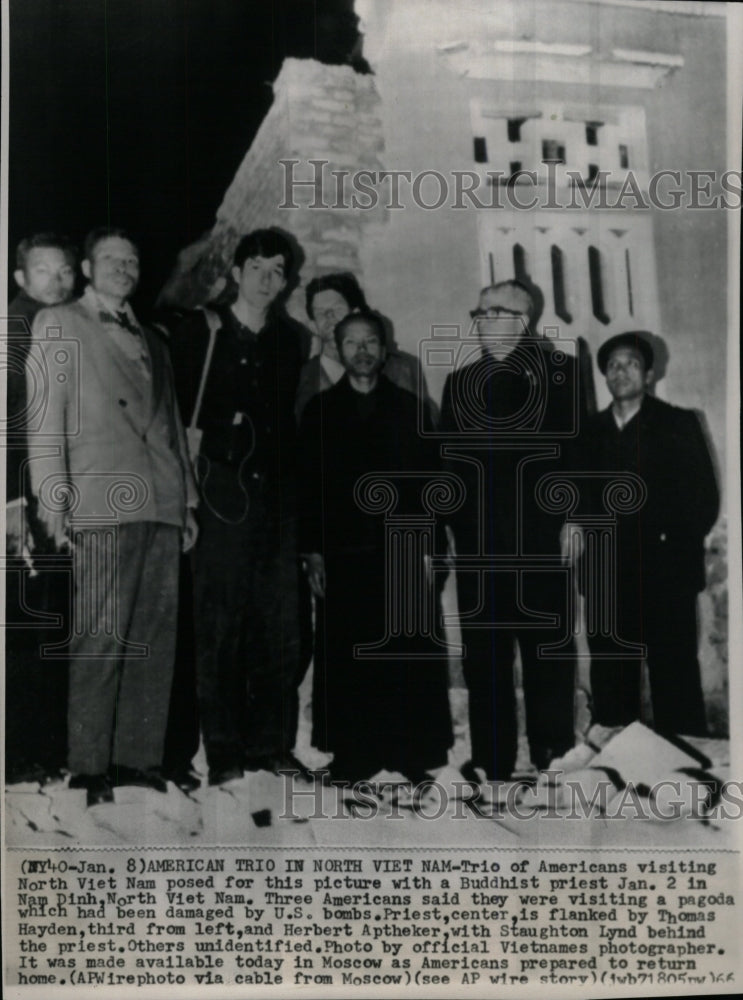 1966 Press Photo Americans pose w/ Priest, N. Vietnam - RRW98737 - Historic Images