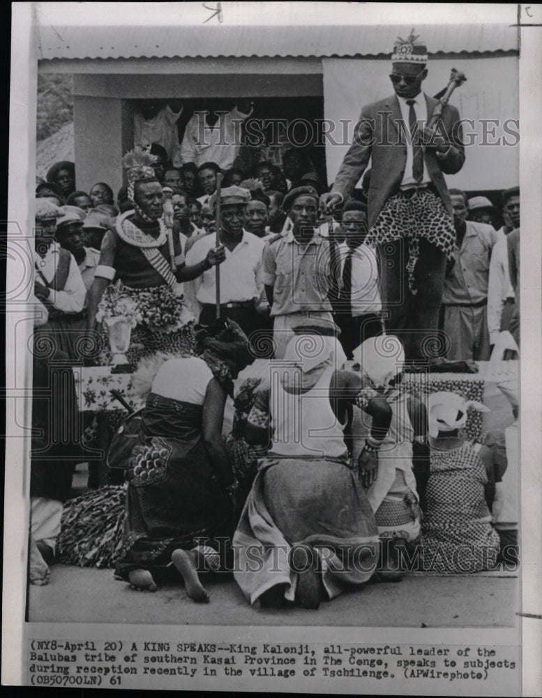 1961 Press Photo Balubas Tribe Leader King Kalenji - RRW98759 - Historic Images