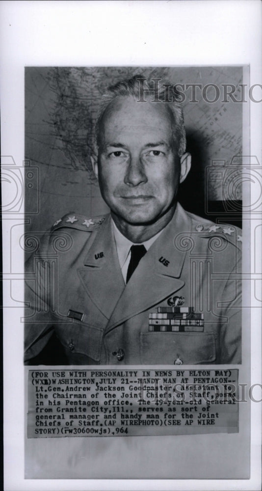 1964 Press Photo Lt. General Andrew Jackson Goodpaster - RRW98793 - Historic Images