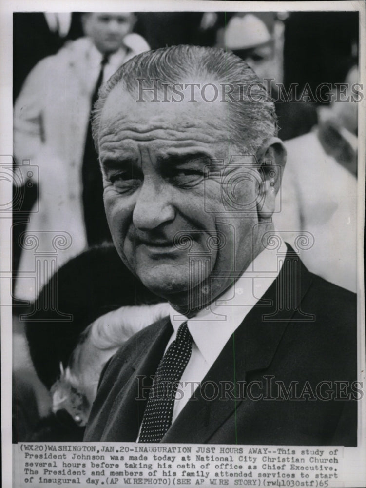 1965 Press Photo President Johnson before inaguration - RRW98865 - Historic Images