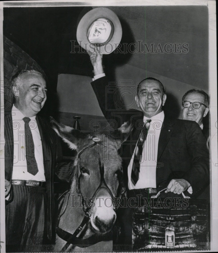 1960 Press Photo Sen Johnson waving to crowd - RRW98903 - Historic Images