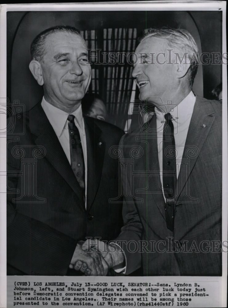 1960 Press Photo Senator Wish Opponent Good Luck - RRW98907 - Historic Images