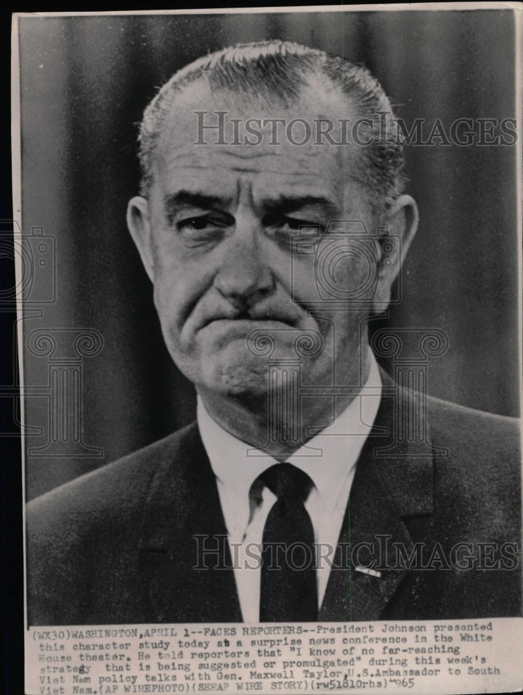 1965 Press Photo Pres Johnson News Conf White House - RRW98925 - Historic Images