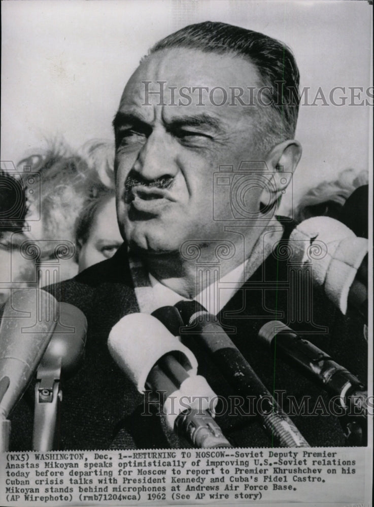 1962 Press Photo Soviet Deputy Premier Mikoyan Speaking - RRW98983 - Historic Images