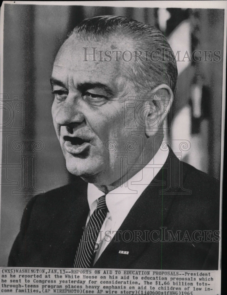 1965 Press Photo American President Lyndon B. Johnson - RRW98987 - Historic Images