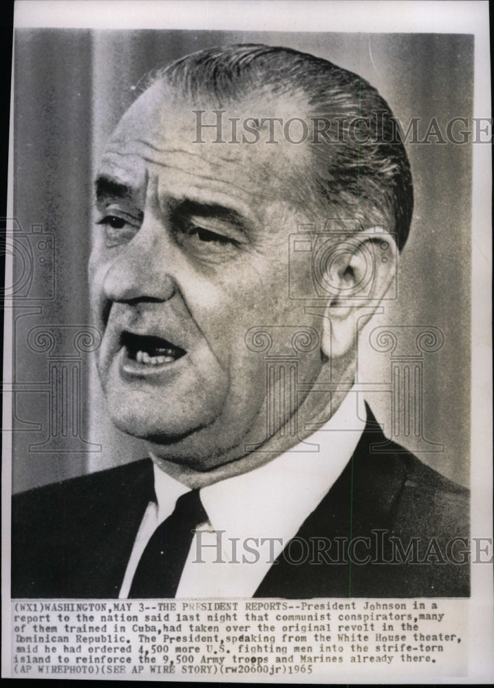 1965 Press Photo President Lyndon Johnson&#39;s Reports - RRW98991 - Historic Images