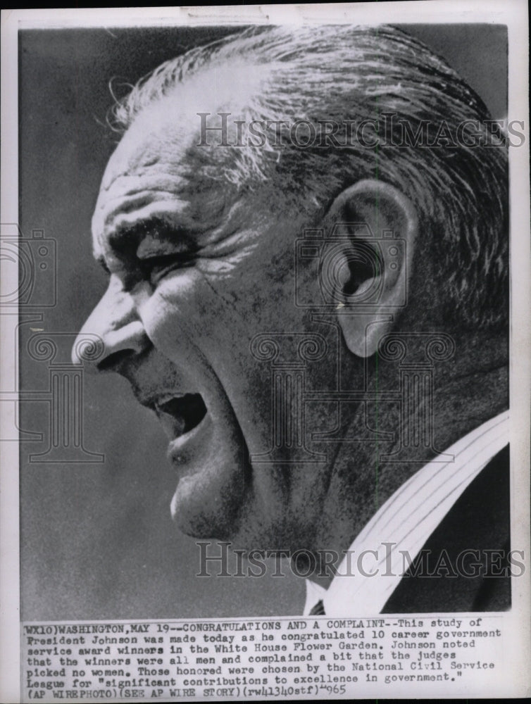 1965 Press Photo President Lyndon Baines Johnson - RRW98993 - Historic Images